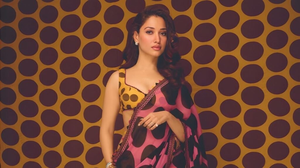 Tamannaah Bhatia Torani saree look has captured attention online, with early reports confirming the actress delivered a striking retro-inspired fashion moment.