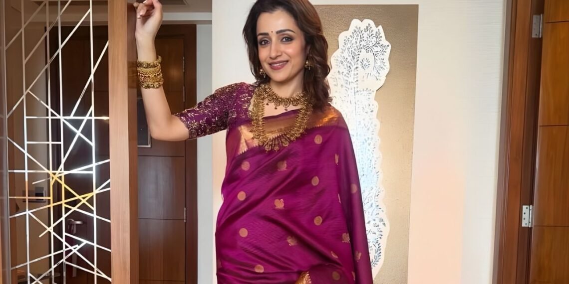 Trisha Krishnan Turns Heads in Regal Kanchipuram Saree Look