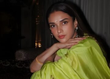Aditi Rao Hydari Redefines Festive Elegance In A Striking Lime Green Raw Mango Saree