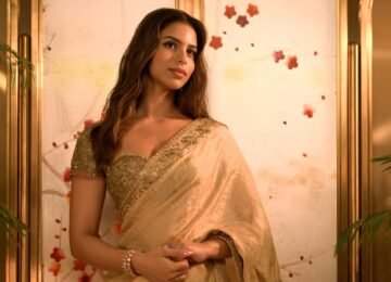 Suhana Khan’s Gold Saree Look Turns Heads — Arpita Mehta Magic