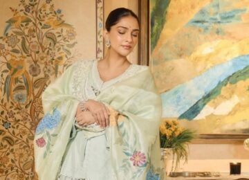 Sonam Kapoor Stuns In Custom Anamika Khanna For Son’s Naming Ceremony