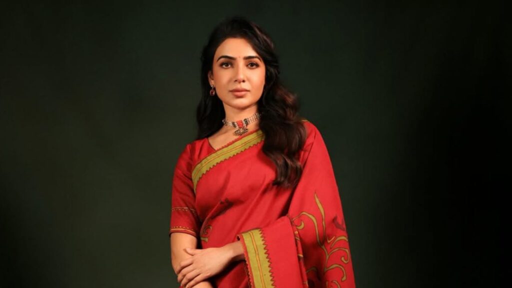 Samantha Ruth Prabhu’s Stunning Bapu-Inspired Sari Look Is Winning Hearts During Maa Inti Bangaram Promotions