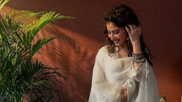 Sara Arjun Brings Timeless Indian Elegance to Life in a Stunning Chanderi Silk Anarkali