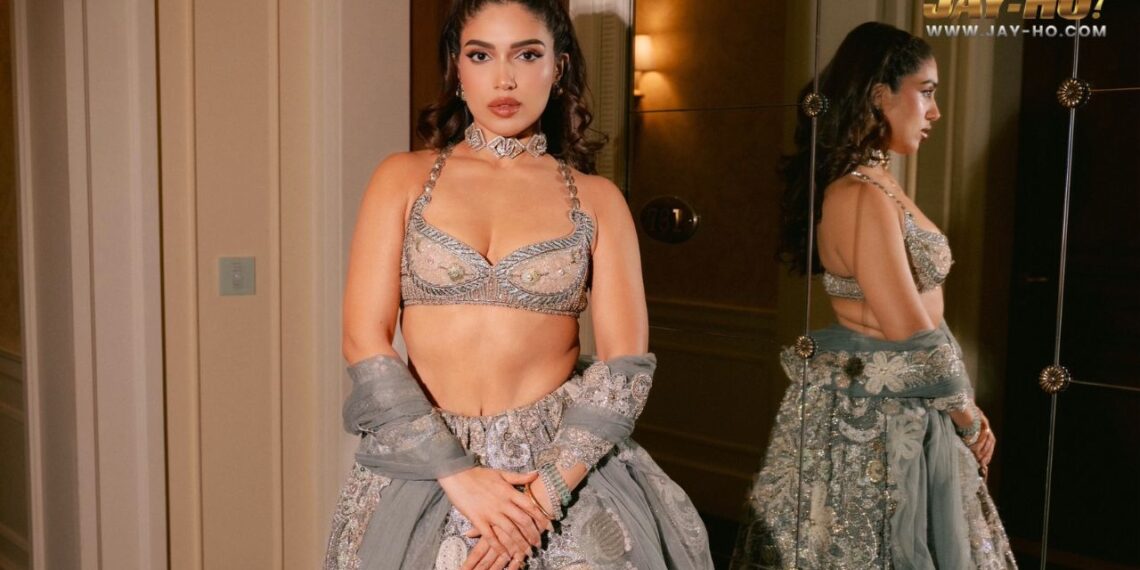 Bhumi Pednekar Stuns In Aisha Rao’s Intricate Grey Lehenga At Event