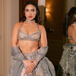 Bhumi Pednekar Stuns In Aisha Rao’s Intricate Grey Lehenga At Event
