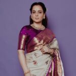 Kangana Ranaut Stuns In Handwoven Kanjeevaram Saree By Gaurang Shah At Bharat Bhhagya Viddhaata Trailer Launch