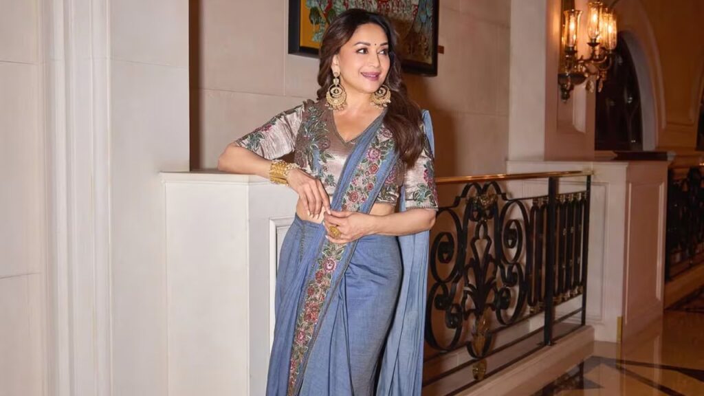 Madhuri Dixit Reinvents The Classic Saree With A Stunning Denim Twist During Maa Behen Promotions