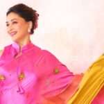 Madhuri Dixit Turns Heads in Dreamy Pink-Yellow Saree and Proves Why She’ll Forever Be Bollywood’s Original Dhak Dhak Girl