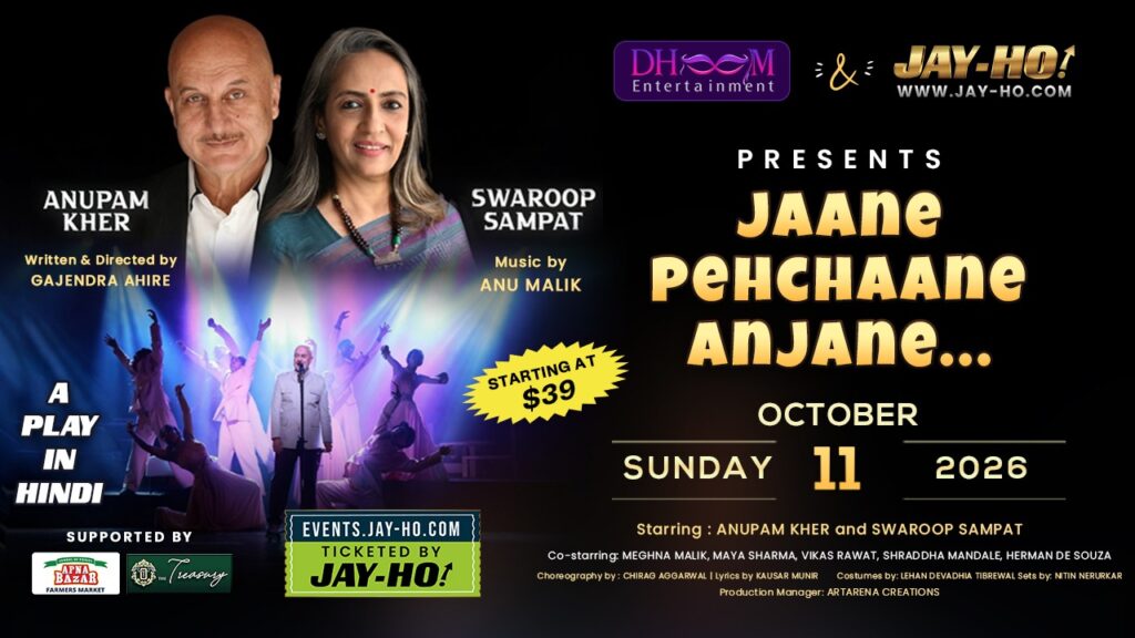 Anupam Kher's Acclaimed Musical Play Jaane Pehchaane Anjane Coming to Boston with Swaroop Sampat