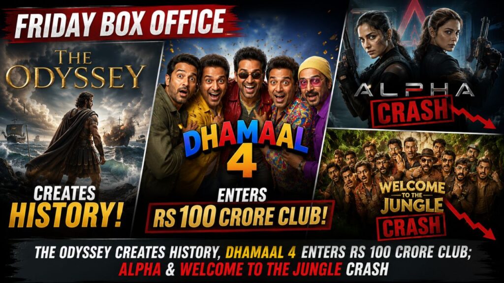 Friday Box Office: The Odyssey Creates History, Dhamaal 4 Enters Rs 100 Crore Club; Alpha & Welcome To The Jungle Crash