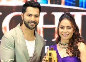 Nikita Rawal Wins the Best Reality Show Host Award, Honoured by Varun Dhawan