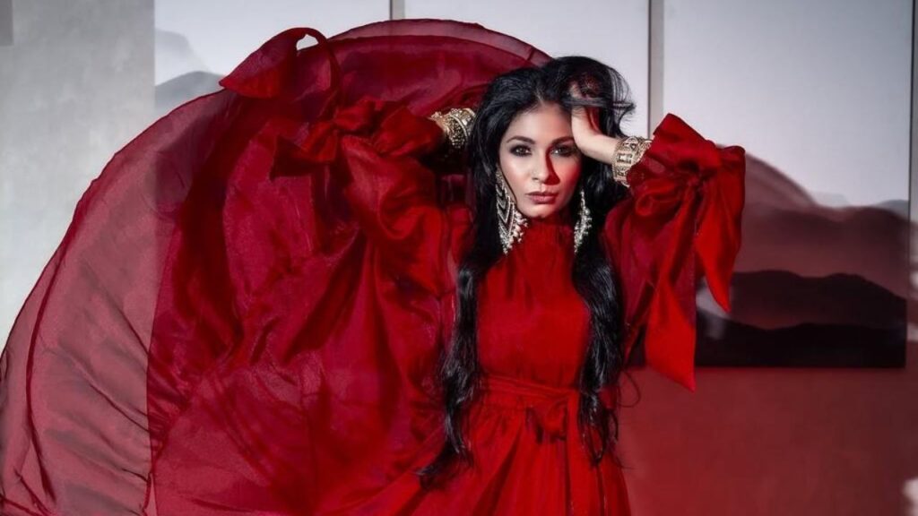 Tanishaa Mukerji Turns Heads in Fiery Red Look; Actress Exudes Boldness and Elegance