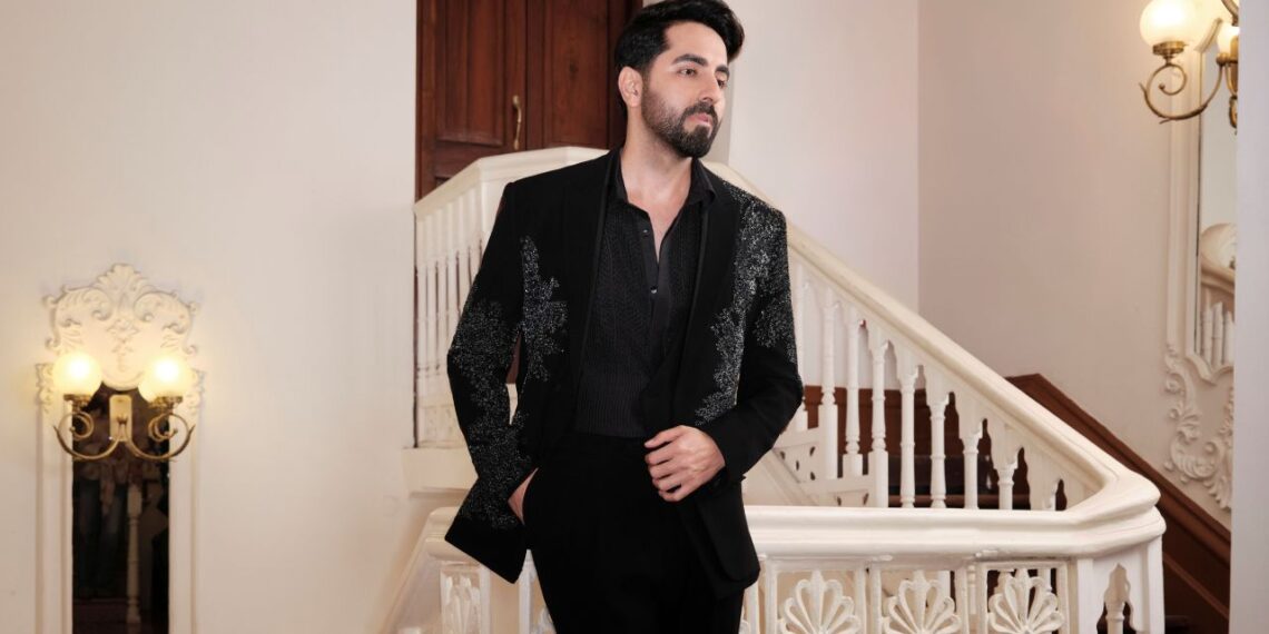 Ayushmann Khurrana Makes A Style Statement In Rohit Gandhi + Rahul Khanna Tuxedo For ‘Yeh Prem Mol Liya’ Promotions