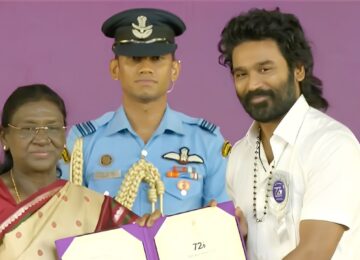 Dhanush’s First National Award as Director Takes an Emotional Turn as He Gives the Medal to Mother Vijayalakshmi: ‘All For That Smile’