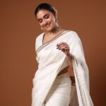 Keerthy Suresh Stuns In Elegant White Saree And Aprajita Toor Heels At Movie Trailer Launch