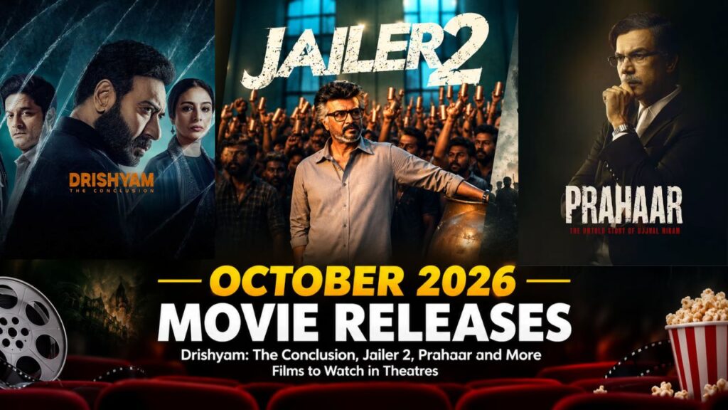 October 2026 Movie Releases: Drishyam: The Conclusion, Jailer 2, Prahaar and More Films to Watch in Theatres