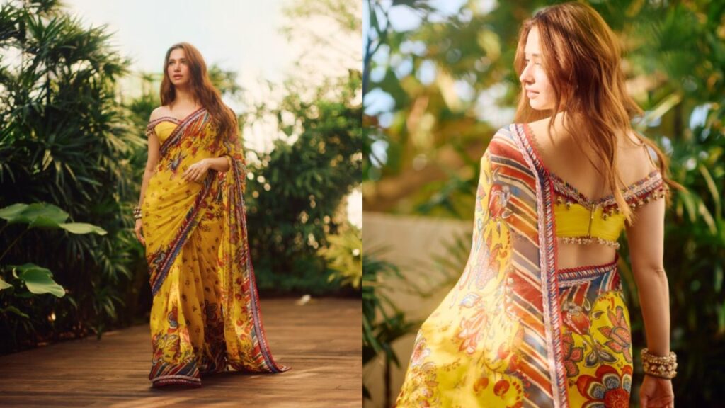 Tamannaah Bhatia’s Yellow Saree Look At The Vvaan Trailer Launch Is A Lesson In Modern Festive Dressing